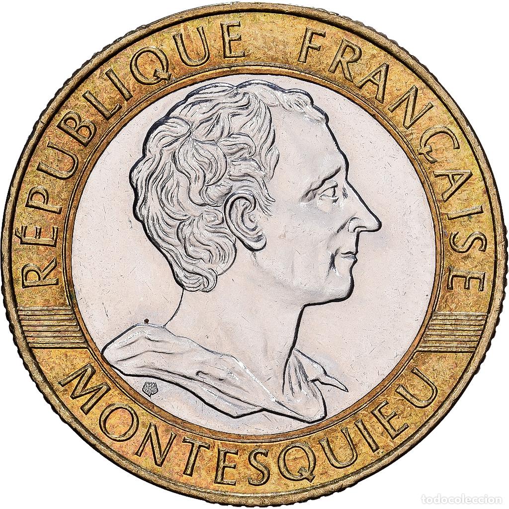 Monedas antiguas de Europa: [#1545820] Francia, 10 Francs, Montesquieu, 1989, MDP, ESSAI, Bimet&aacute;lico, FDC, Gadoury:828
