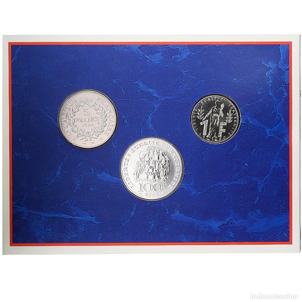 Monedas antiguas de Europa: [#1546031] Francia, Coffret 1 F., 5 F., 100F, S&eacute;rie Comm&eacute;morative Fran&ccedil;aise, 1996, MDP