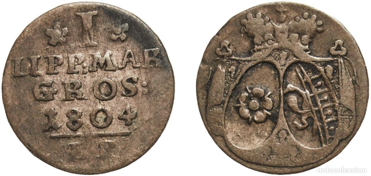 Monedas antiguas de Europa: Germany Principality of Lippe German states 1804 BR 1 Groschen - Paul Alexander Leopold II Silver D