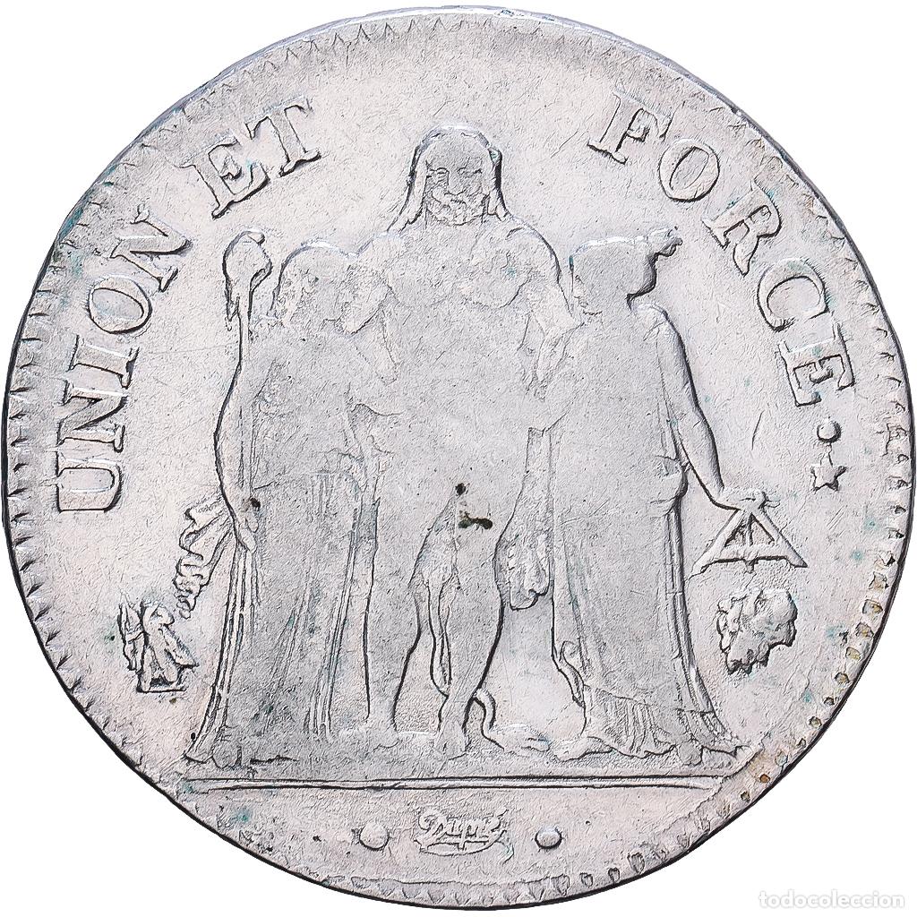 Monedas antiguas de Europa: [#1545873] Francia, Consulat, 5 Francs, Union et Force, An 8/5 (1799-1800), Bayonne, Plata
