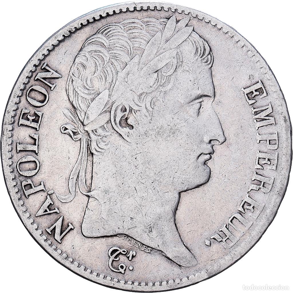 Monedas antiguas de Europa: [#1545872] Francia, Napoleon I, 5 Francs, 1808, Paris, Plata, BC+, Gadoury:583