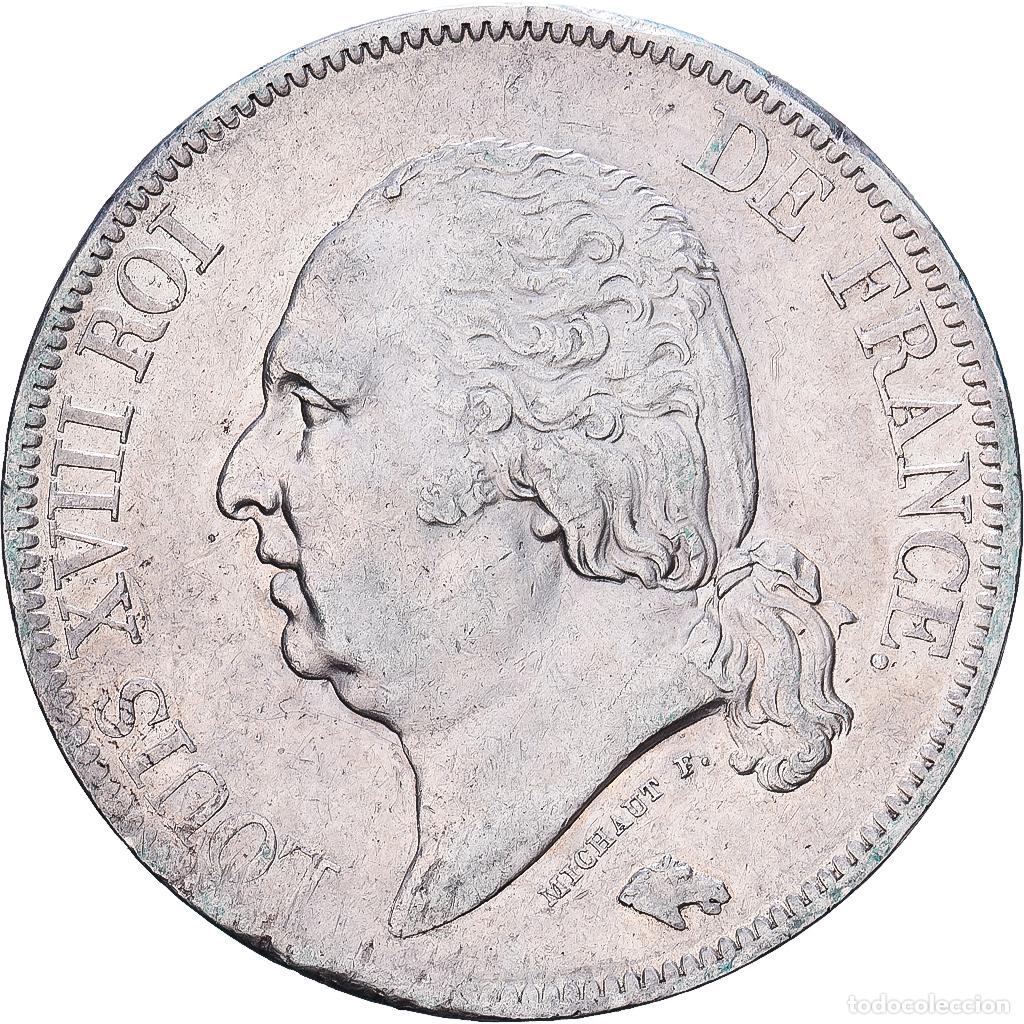 Monedas antiguas de Europa: [#1545875] Francia, Louis XVIII, 5 Francs, 1821, Lille, Plata, MBC, Gadoury:614