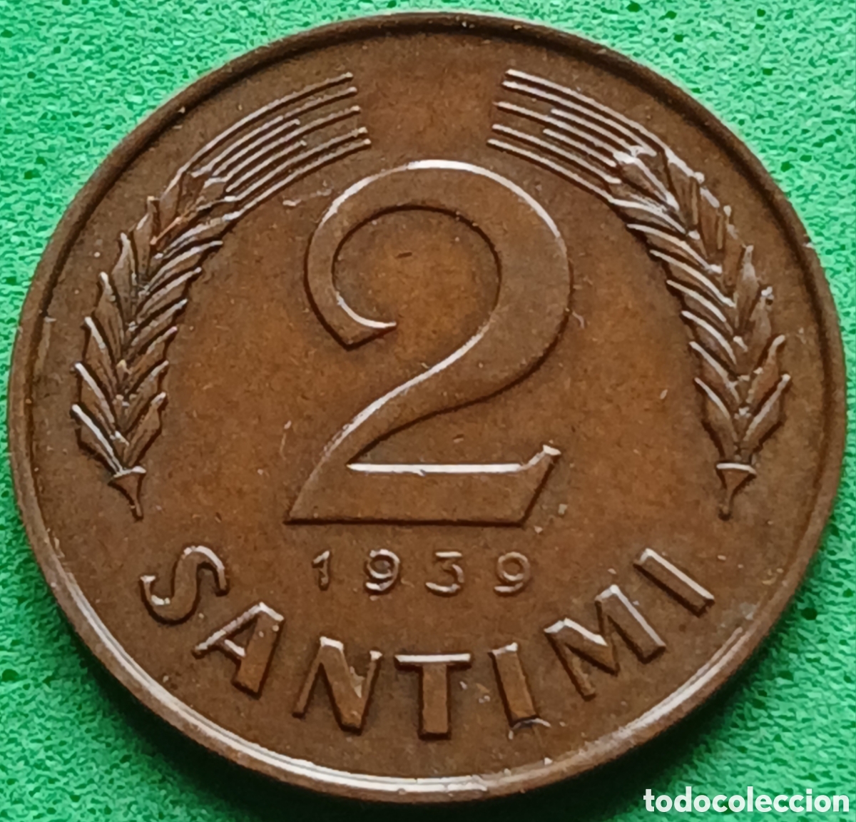 Monedas antiguas de Europa: Letonia 2 santimi 1939 km#11.2