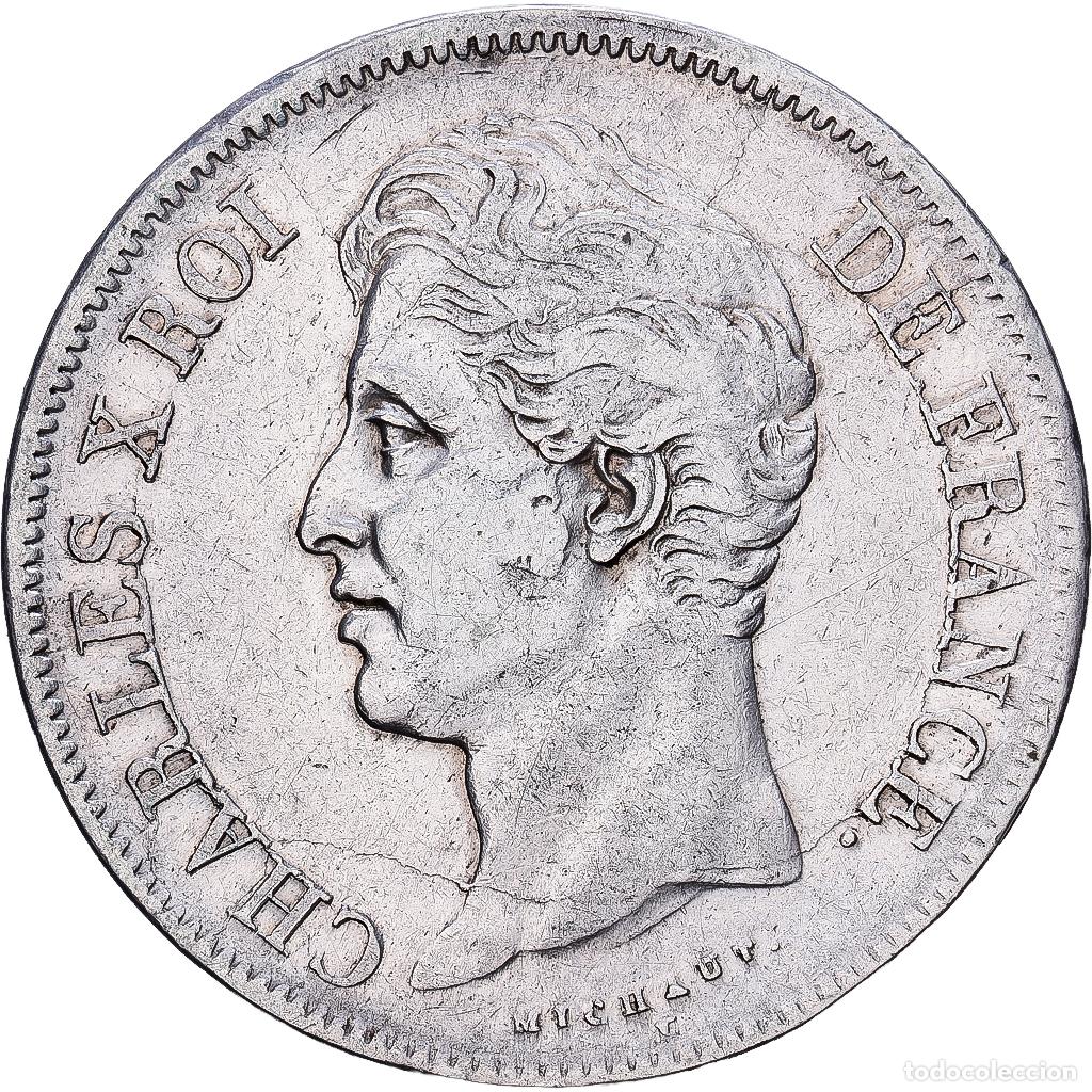 Monedas antiguas de Europa: [#1545874] Francia, Charles X, 5 Francs, 1827, Lille, Plata, MBC, Gadoury:644