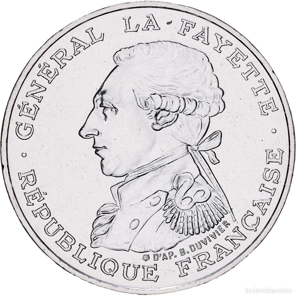 Monedas antiguas de Europa: [#1545787] Francia, 100 Francs, G&eacute;n&eacute;ral La Fayette, 1987, MDP, Pi&eacute;fort, BU, Plata, FDC