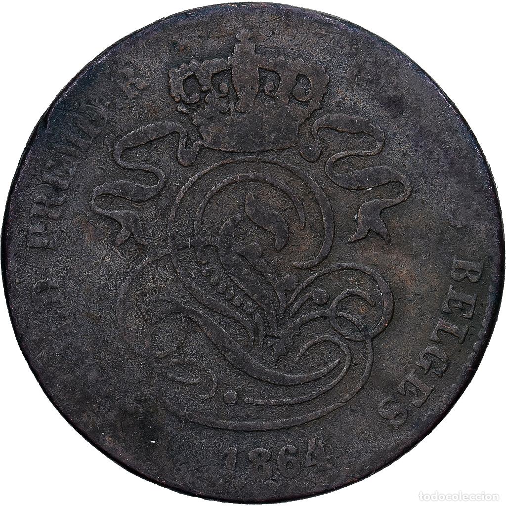 Alte M&uuml;nzen aus Europa: [#1224086] B&eacute;lgica, Leopold I, 2 Centimes, 1864, Cobre, BC+, KM:4.2