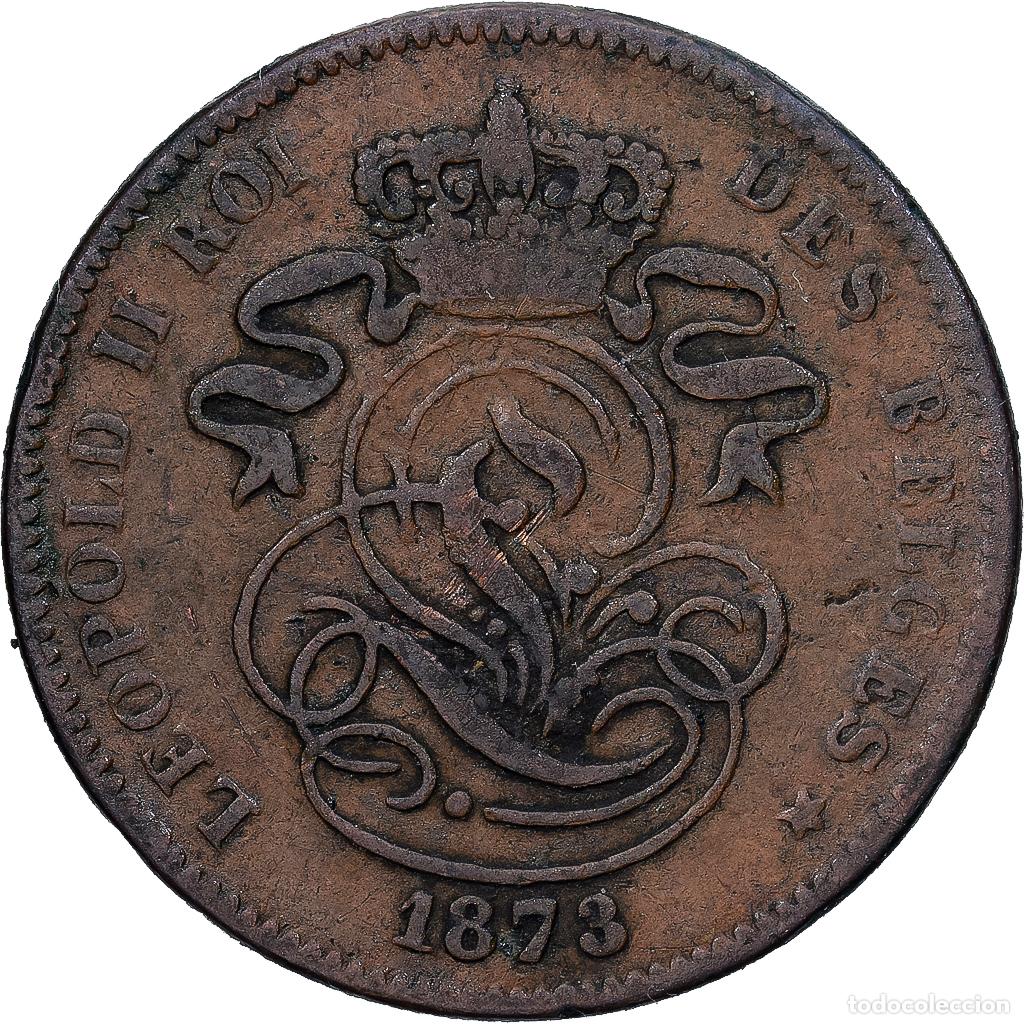 Alte M&uuml;nzen aus Europa: [#1224087] B&eacute;lgica, Leopold II, 2 Centimes, 1873, Cobre, BC+, KM:35.1