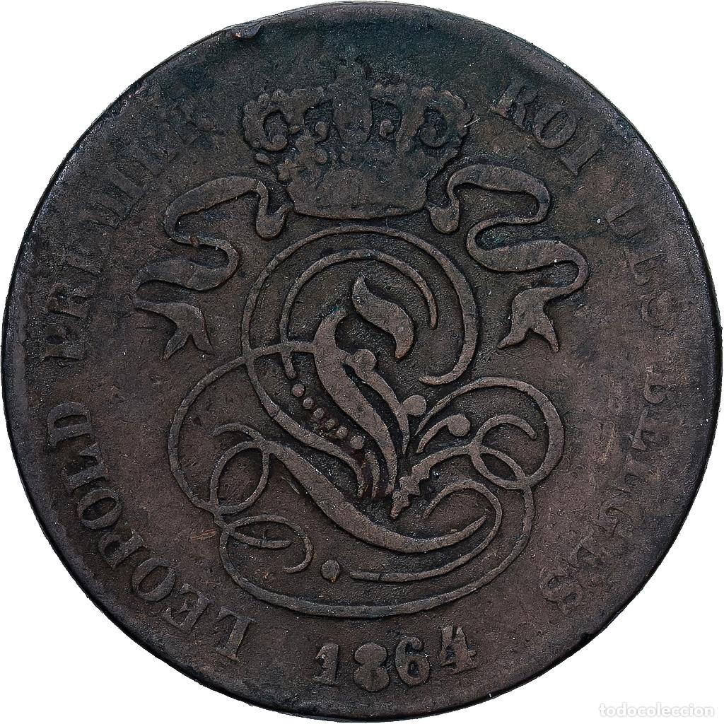 Monedas antiguas de Europa: [#1224095] B&eacute;lgica, Leopold I, 2 Centimes, 1864, Cobre, BC, KM:4.2
