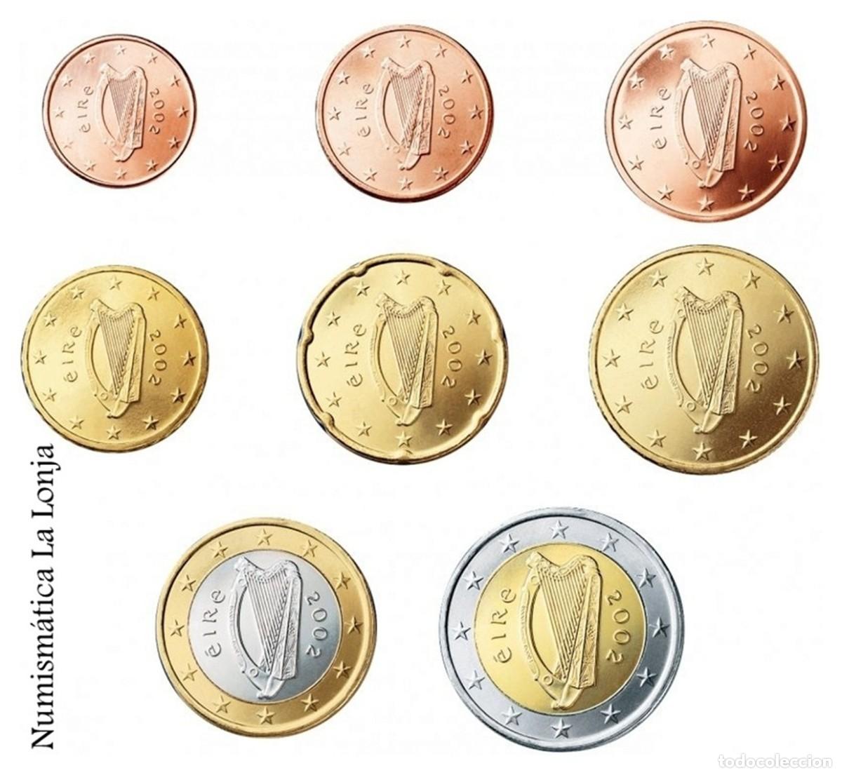 Monedas antiguas de Europa: Irlanda A&ntilde;o 2013 Set 1 2 5 10 20 50 C&eacute;ntimos 1 2 Euros Sc Unc