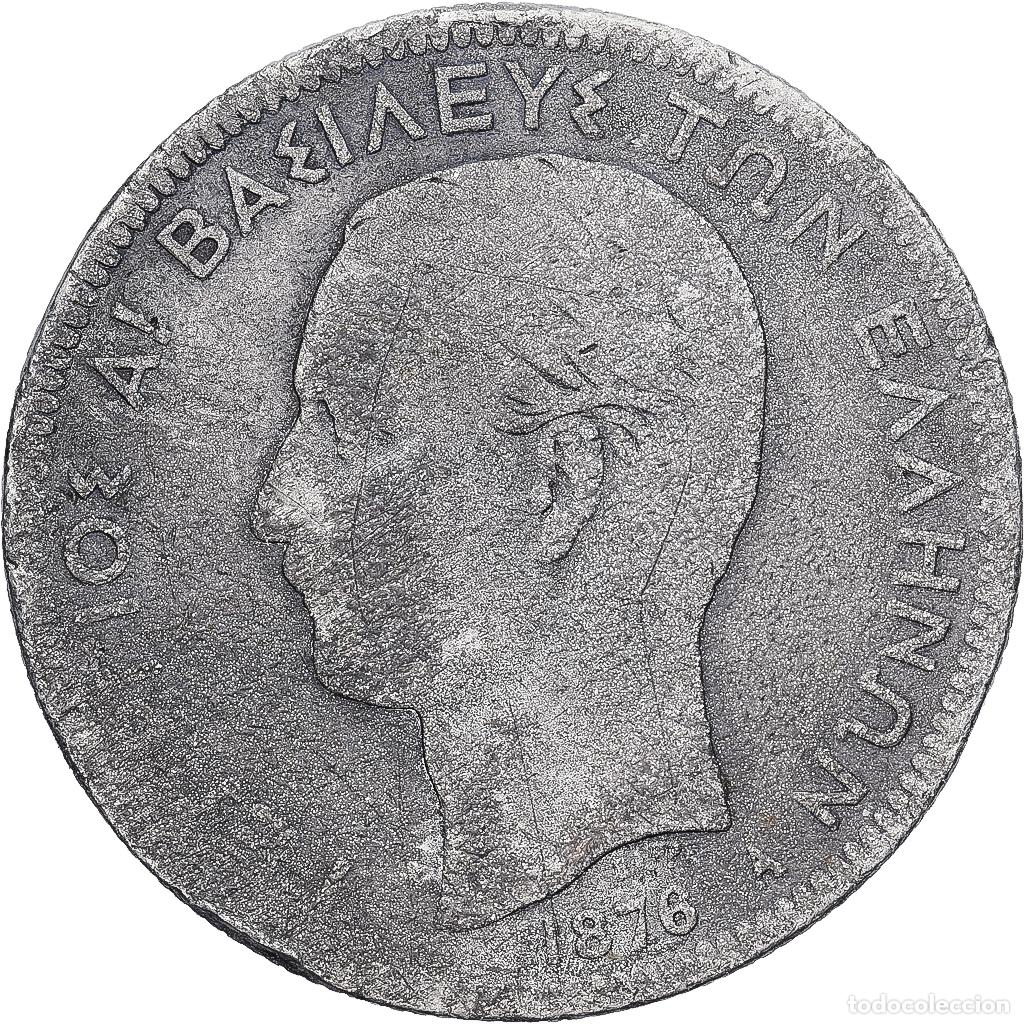 Monedas antiguas de Europa: [#1224114] Grecia, George I, 5 Drachmai, 1876, Paris, Contemporary forgery, Hojalata, BC+