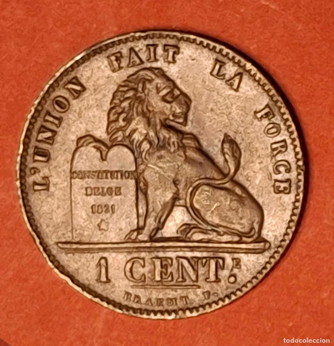 Monedas antiguas de Europa: 1907, 1 centime L&eacute;opold II, Belgica