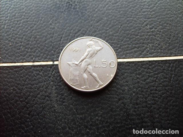 Monedas antiguas de Europa: ITALIA 50 LIRAS 1991