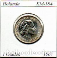 Monedas antiguas de Europa: HOLANDA 1967, 1 GULDEN, KM-184, AG, EBC