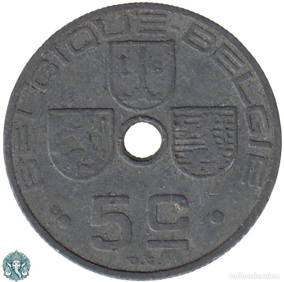 Monedas antiguas de Europa: B&Eacute;LGICA 5 C&eacute;ntimos 1941 Leopoldo III KM#123 Leyenda Belgique - Belgie