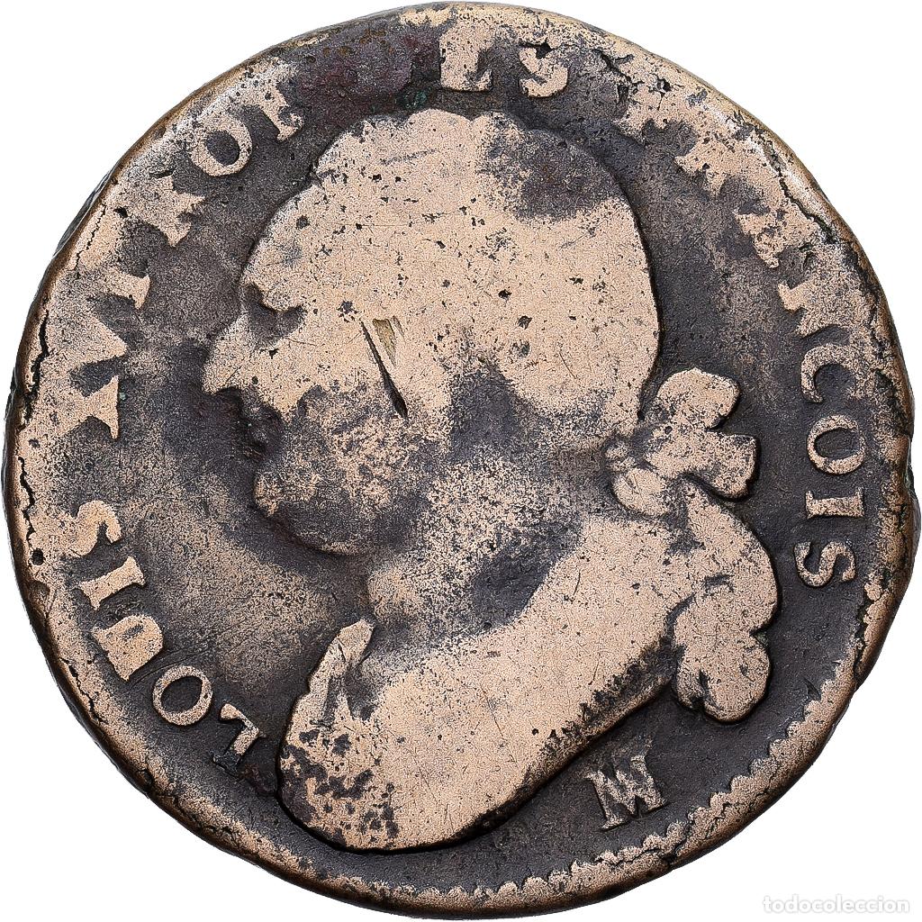 Monedas antiguas de Europa: [#1224110] Francia, Louis XVI, 12 Deniers, 1792, Marseilles, Cobre, BC+, Gadoury:15