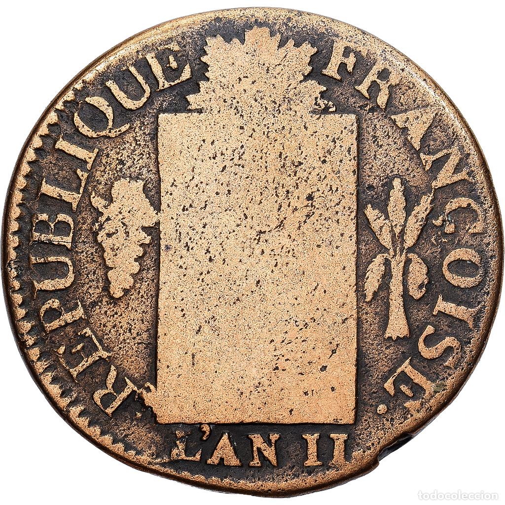 Monedas antiguas de Europa: [#1224111] Francia, Sol, 1793 - AN II, Metz, Sol &agrave; la balance, Cobre, BC, Gadoury:19