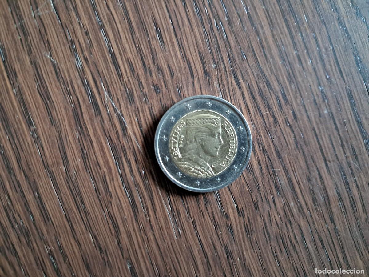 Monnaies anciennes de Europe: moneda de 2 euros de Letonia, Latvijas, a&ntilde;o 2014.