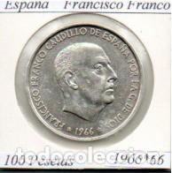 Monedas antiguas de Europa: ESPA&Ntilde;A 1966-66 (7) , 100 PESETAS, FRANCISCO FRANCO, AG
