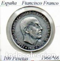 Monedas antiguas de Europa: ESPA&Ntilde;A 1966-66 (5) , 100 PESETAS, FRANCISCO FRANCO, AG