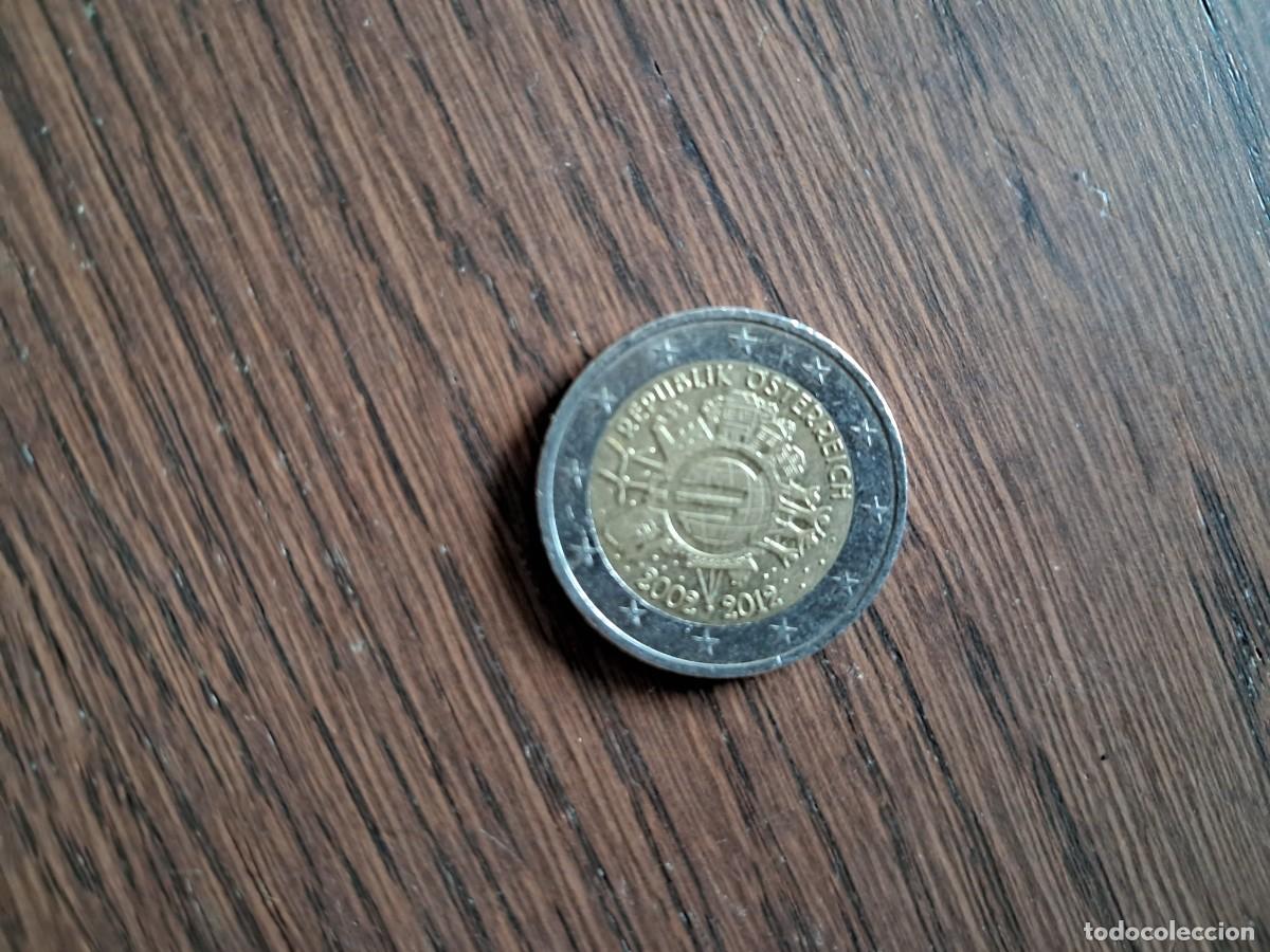 Monedas antiguas de Europa: moneda de 2 euros de Austria, a&ntilde;o 2012, aniversario euro.