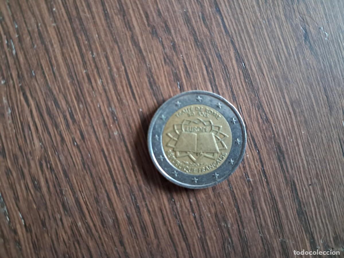 Monedas antiguas de Europa: moneda de 2 euros conmemorativos de Francia. Tratado de Roma. A&ntilde;o 2007