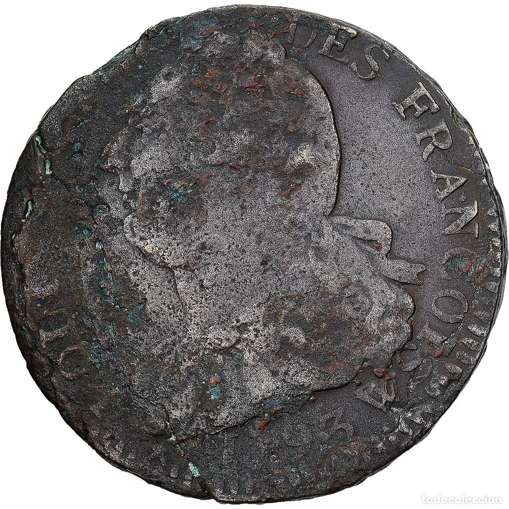 Monedas antiguas de Europa: [#1224035] Francia, 2 Sols, 2 sols fran&ccedil;ois, 1793, Arras, Bronce, BC+, Gadoury:25