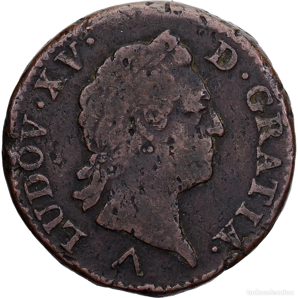 Monedas antiguas de Europa: [#1224042] Francia, Louis XV, Sol &agrave; la vieille t&ecirc;te, 1769, Lille, Cobre, BC+, Gadoury:280