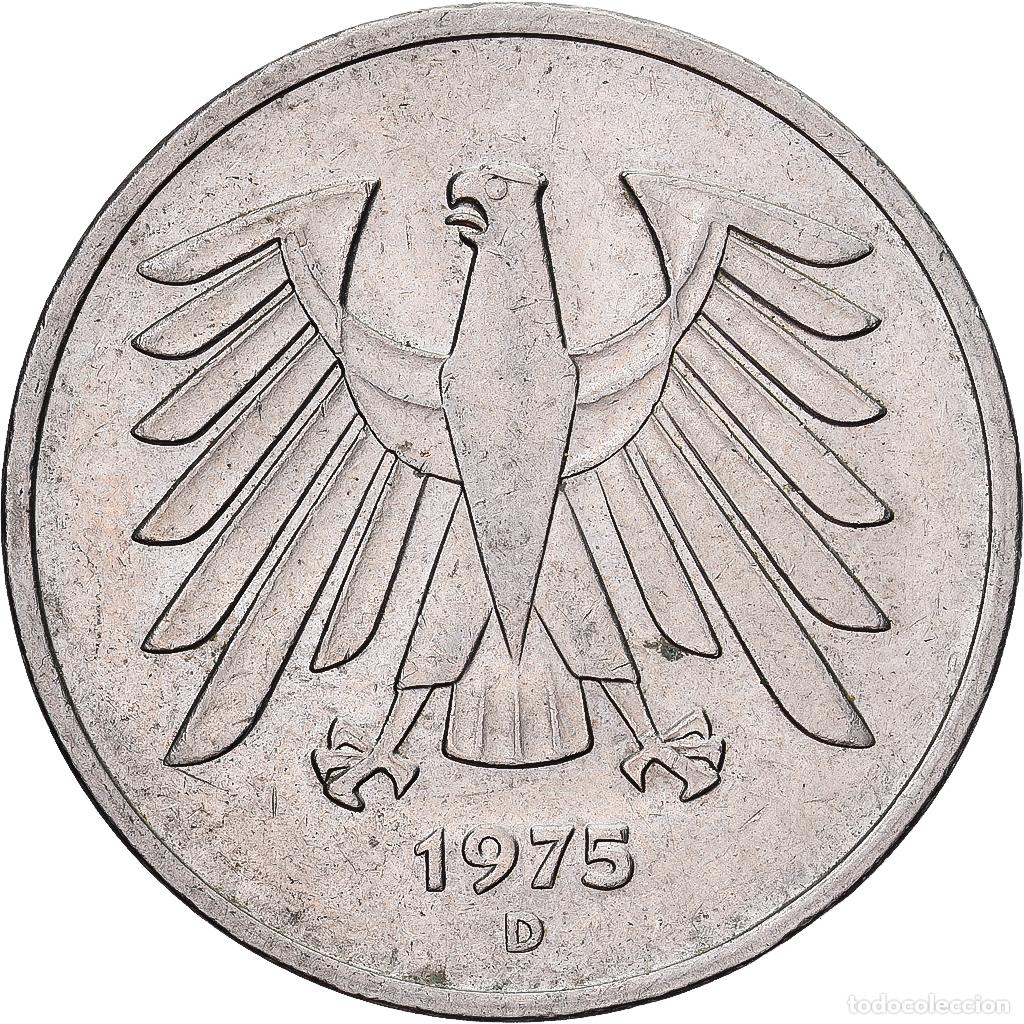 Monedas antiguas de Europa: [#1224150] ALEMANIA - REP&Uacute;BLICA FEDERAL, 5 Mark, 1975, Munich, Cobre - n&iacute;quel recubierto