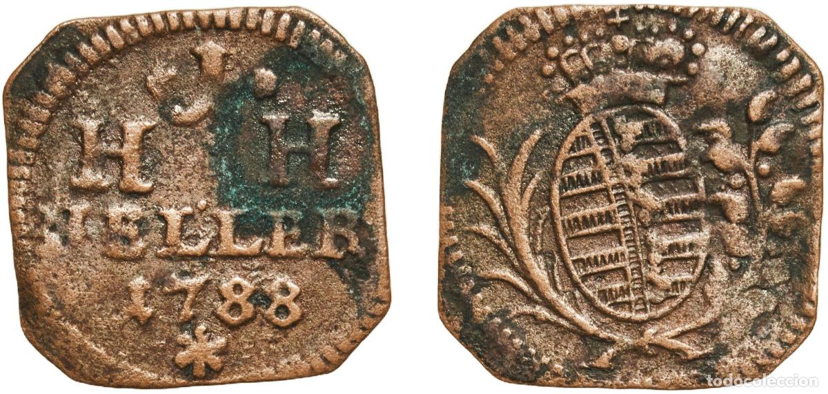 Monedas antiguas de Europa: Germany Saxe-Hildburghausen, Duchy of German states 1788 1 Heller - Joseph Frederick Copper 0.69g V