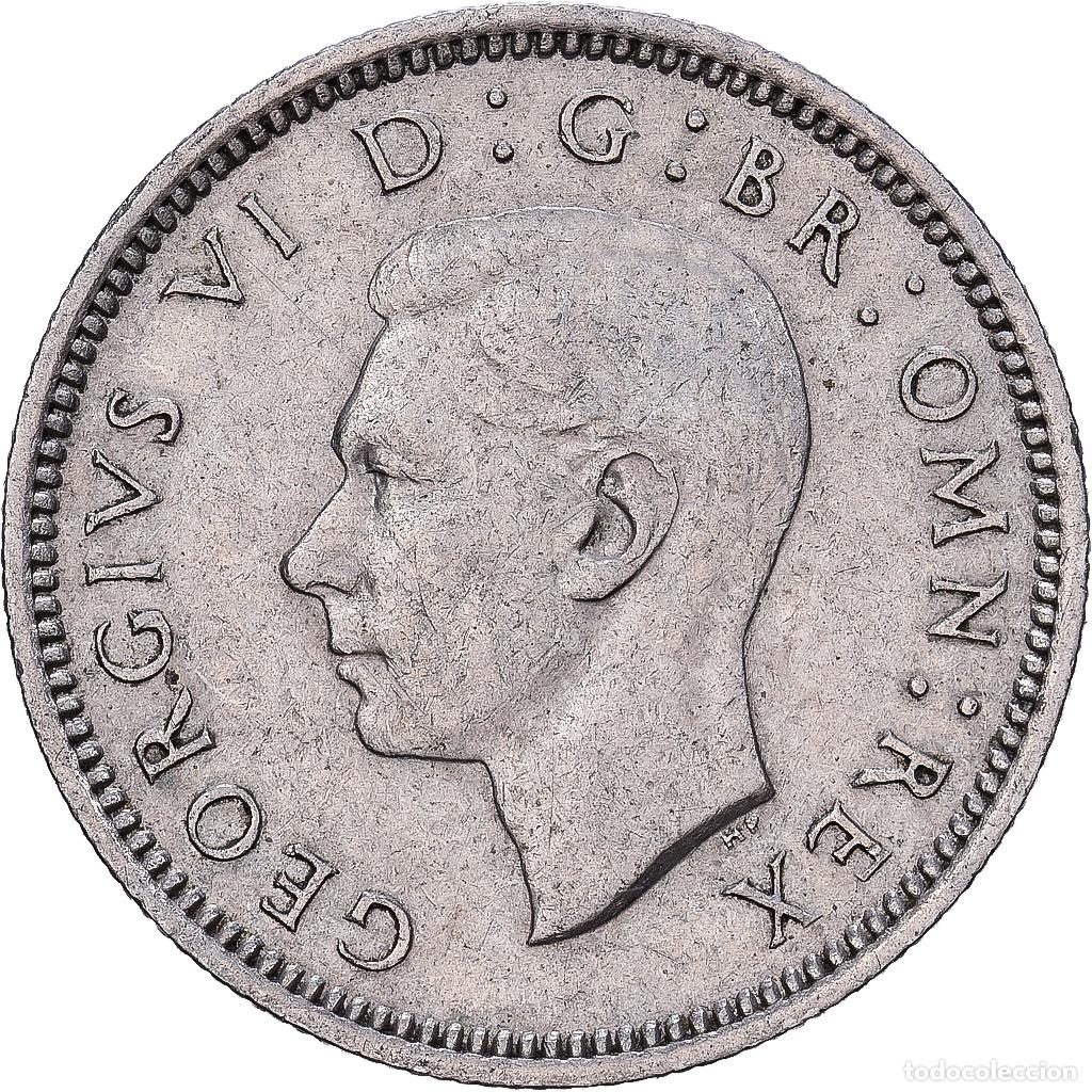 Monedas antiguas de Europa: [#1224177] Gran Breta&ntilde;a, George VI, 6 Pence, 1949, Cobre - n&iacute;quel, MBC, KM:875