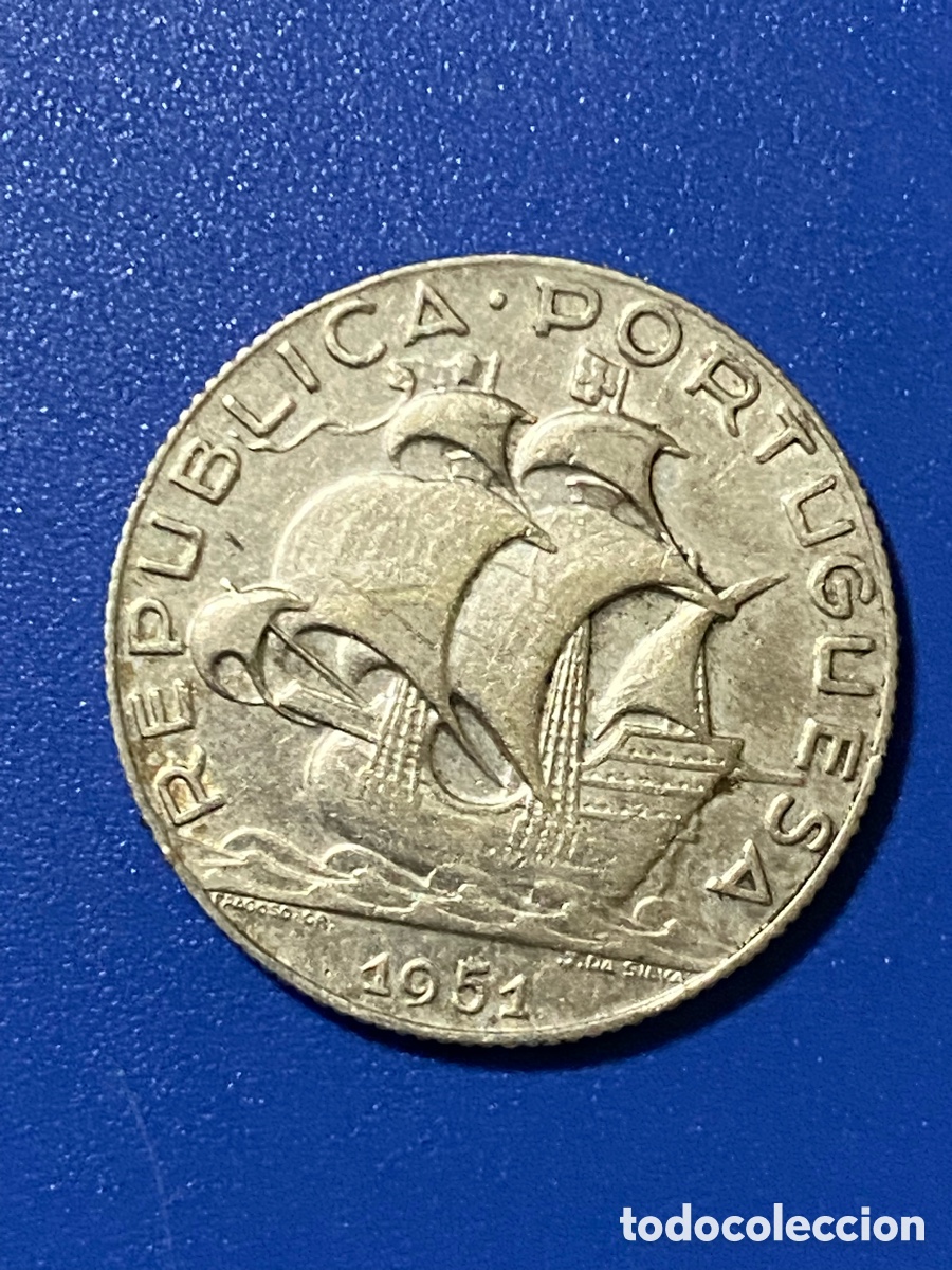 Monedas antiguas de Europa: Portugal, 2,50 escudos, Plata, 1951 AG