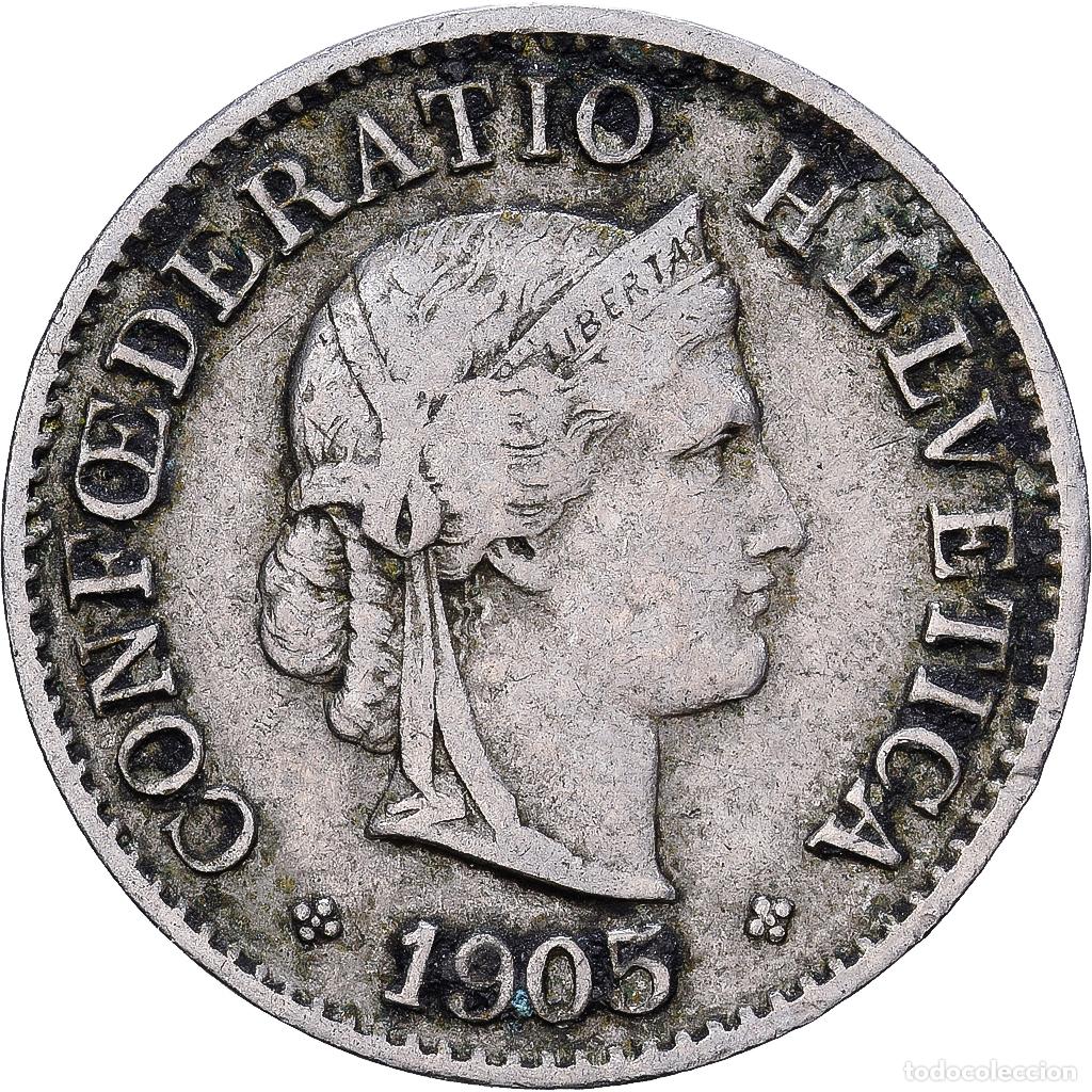 Monedas antiguas de Europa: [#1224196] Suiza, 5 Rappen, 1905, Bern, Cobre - n&iacute;quel, BC+, KM:26