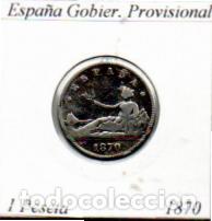 Monedas antiguas de Europa: ESPA&Ntilde;A 1870, 1 PESETA, GOBIERNO PROVISIONAL, AG