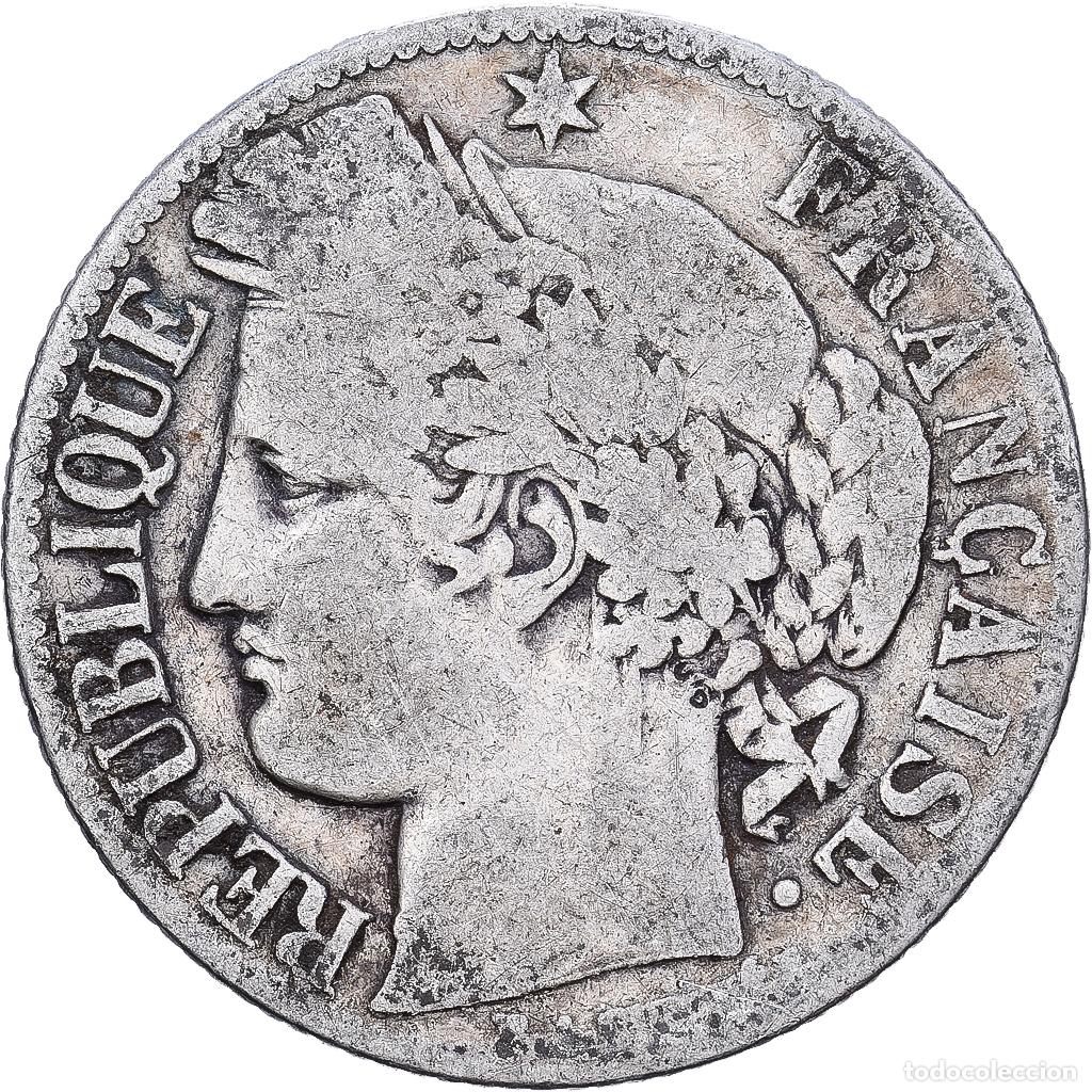 Monedas antiguas de Europa: [#1224194] Francia, Franc, C&eacute;r&egrave;s, 1872, Paris, Plata, BC, Gadoury:465a