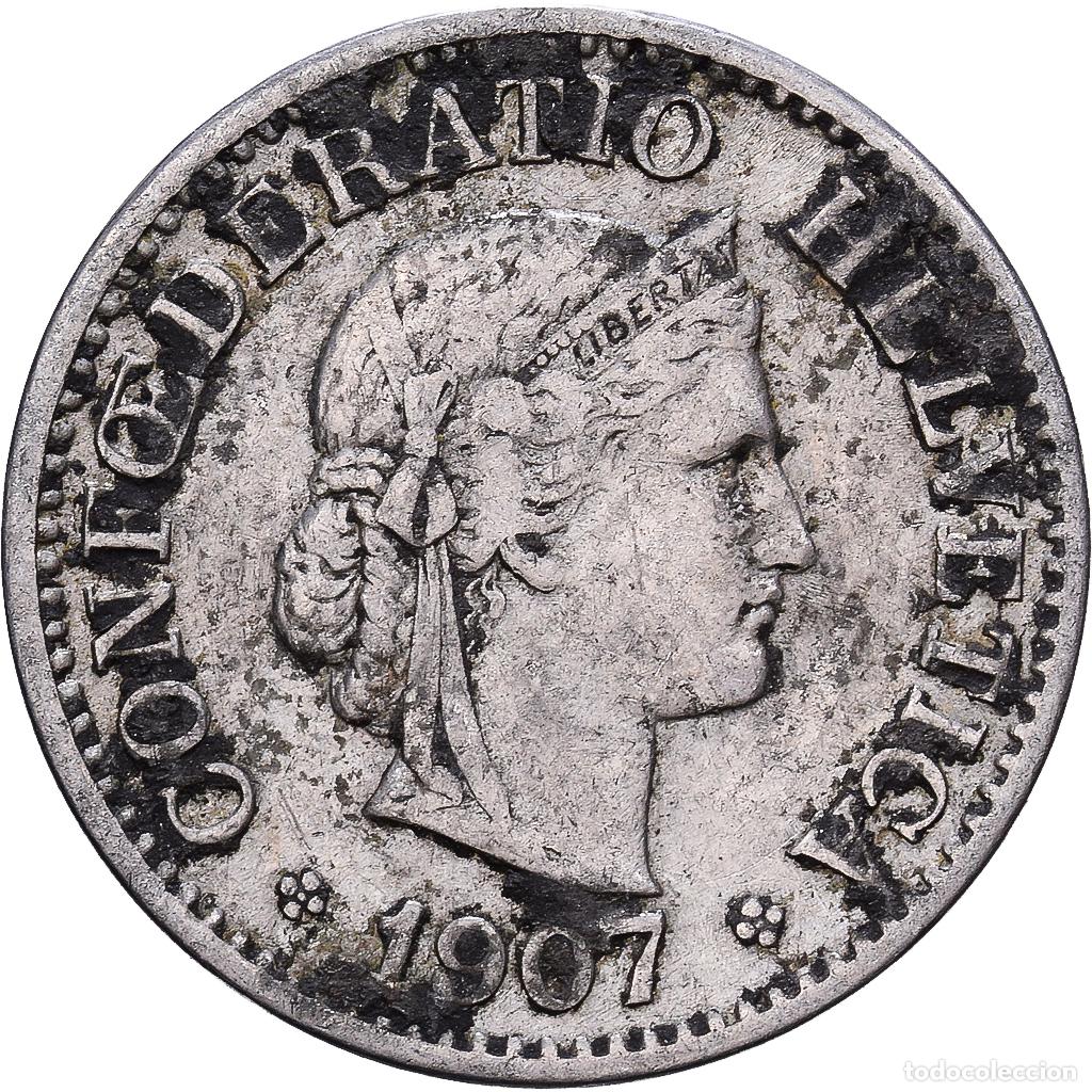 Monedas antiguas de Europa: [#1224225] Suiza, 10 Rappen, 1907, Bern, Cobre - n&iacute;quel, BC+, KM:27