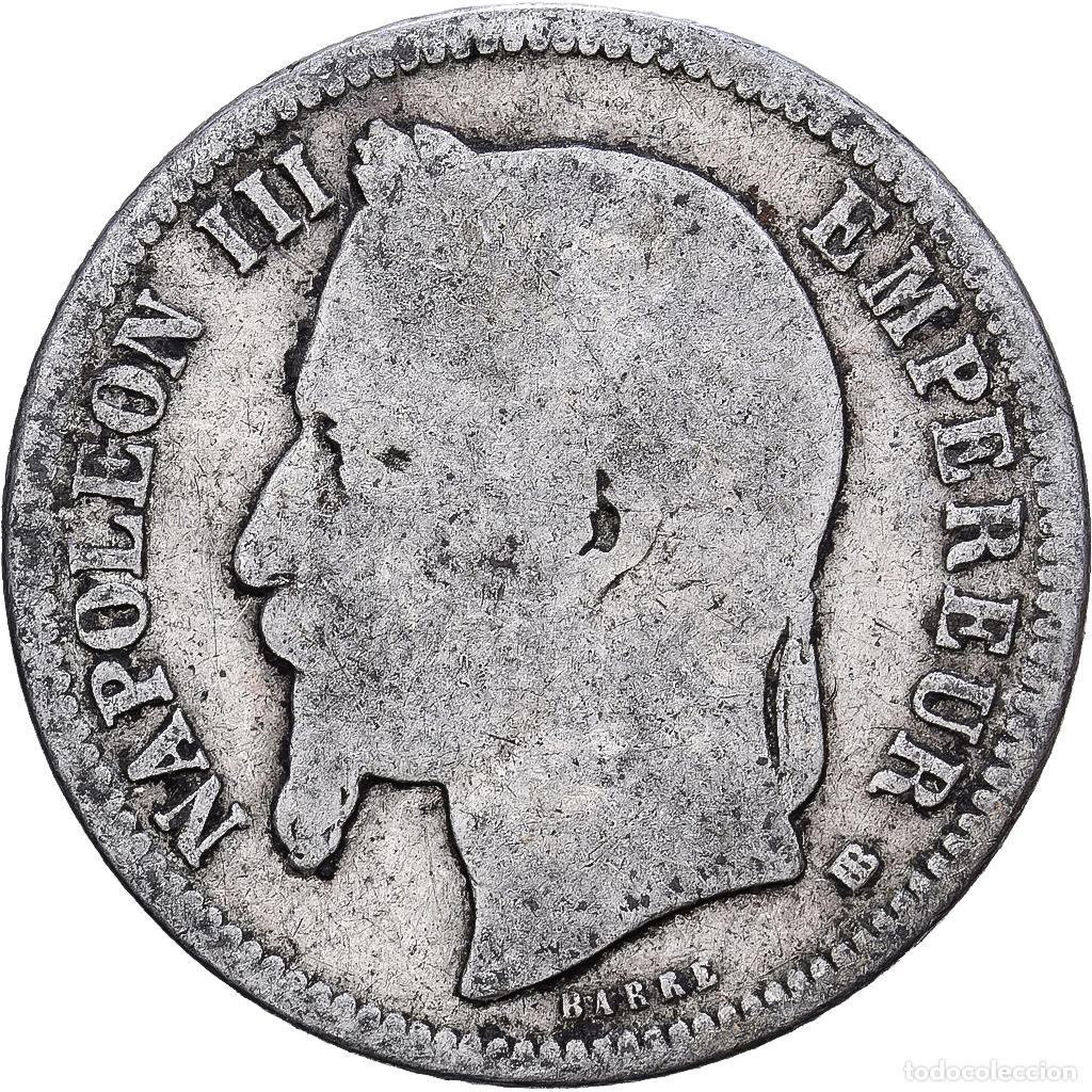 Monedas antiguas de Europa: [#1224216] Francia, Napoleon III, Franc, Napol&eacute;on III, 1868, Strasbourg, Plata, BC