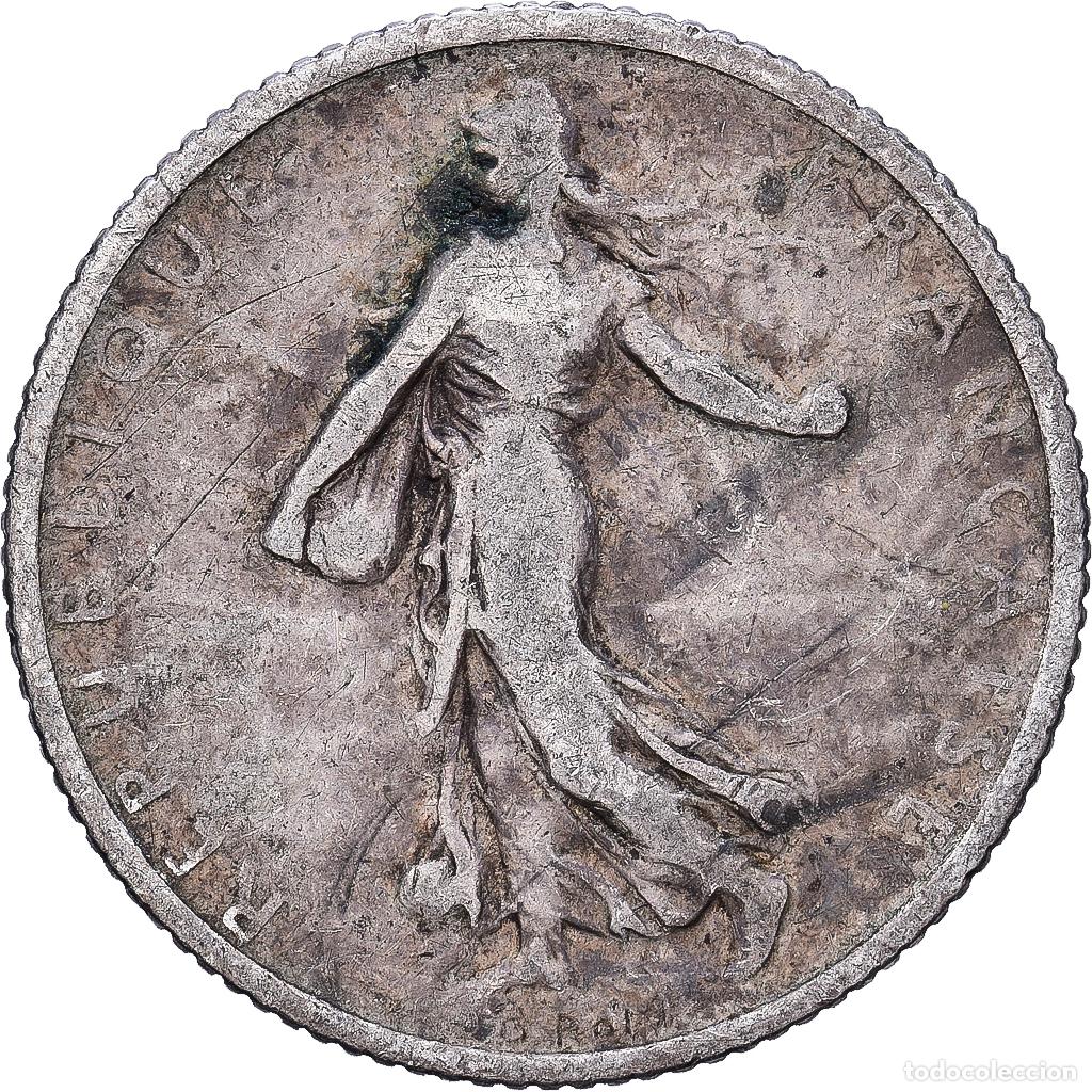 Monedas antiguas de Europa: [#1224224] Francia, Franc, Semeuse, 1905, Paris, Plata, BC+, Gadoury:467, KM:844.1