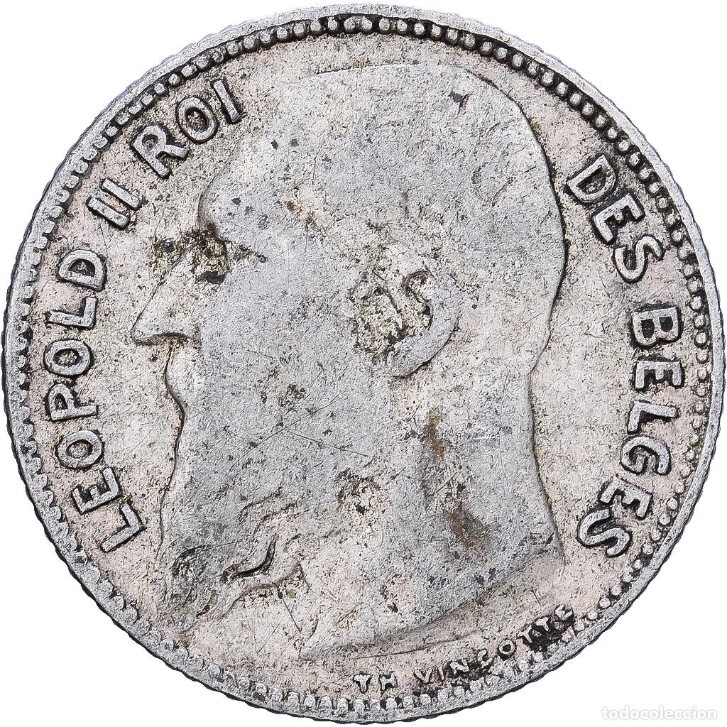 Monedas antiguas de Europa: [#1224250] B&eacute;lgica, Leopold II, Franc, 1909, Brussels, Plata, BC+, KM:57.2