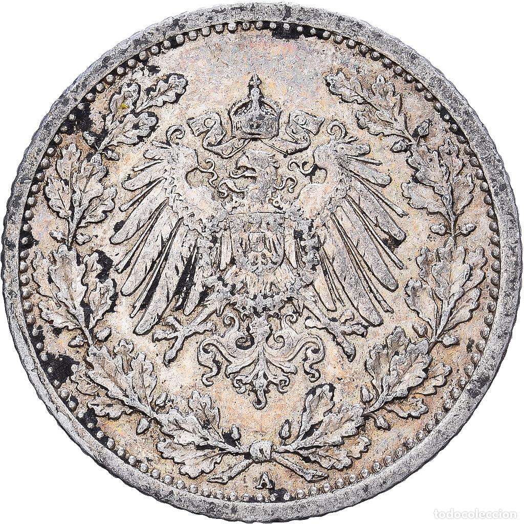 Monedas antiguas de Europa: [#1224255] ALEMANIA - IMPERIO, 1/2 Mark, 1913, Berlin, Plata, MBC+, KM:17