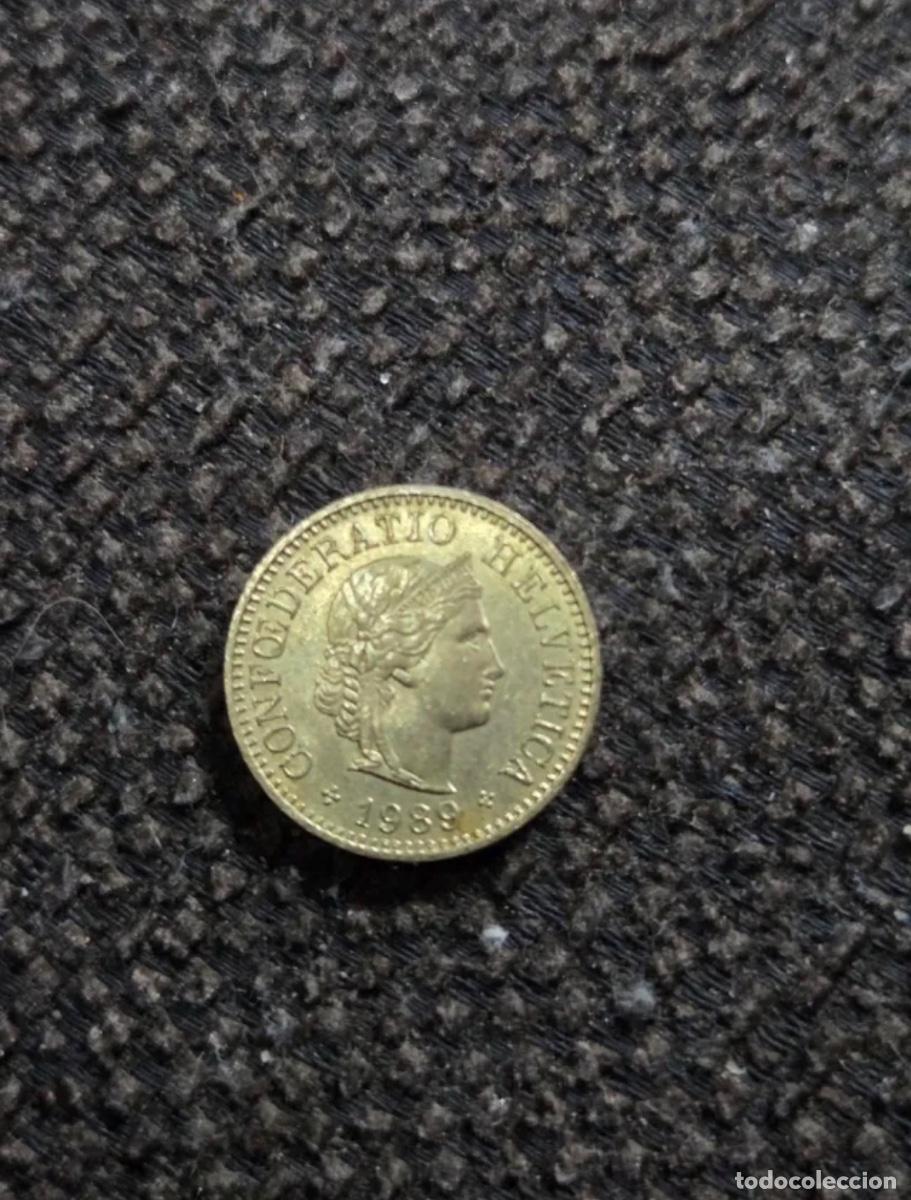 Monedas antiguas de Europa: Moneda suiza 5 Rappen 1989