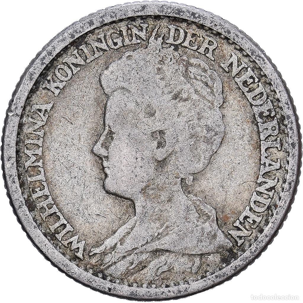 Monedas antiguas de Europa: [#1224266] Pa&iacute;ses Bajos, Wilhelmina I, 25 Cents, 1911, Plata, BC+, KM:146