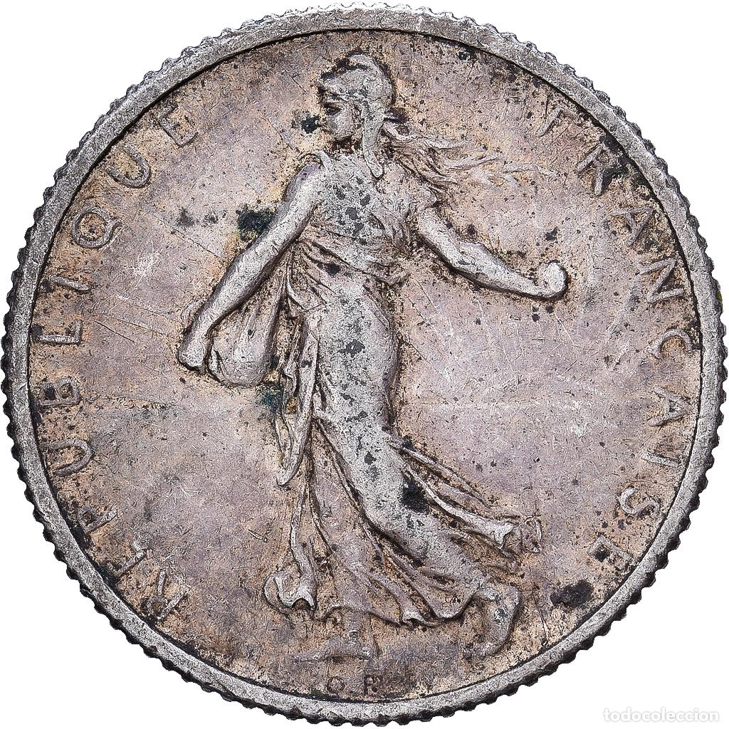 Monedas antiguas de Europa: [#1224272] Francia, Franc, Semeuse, 1917, Paris, Plata, MBC, Gadoury:467, KM:844.1