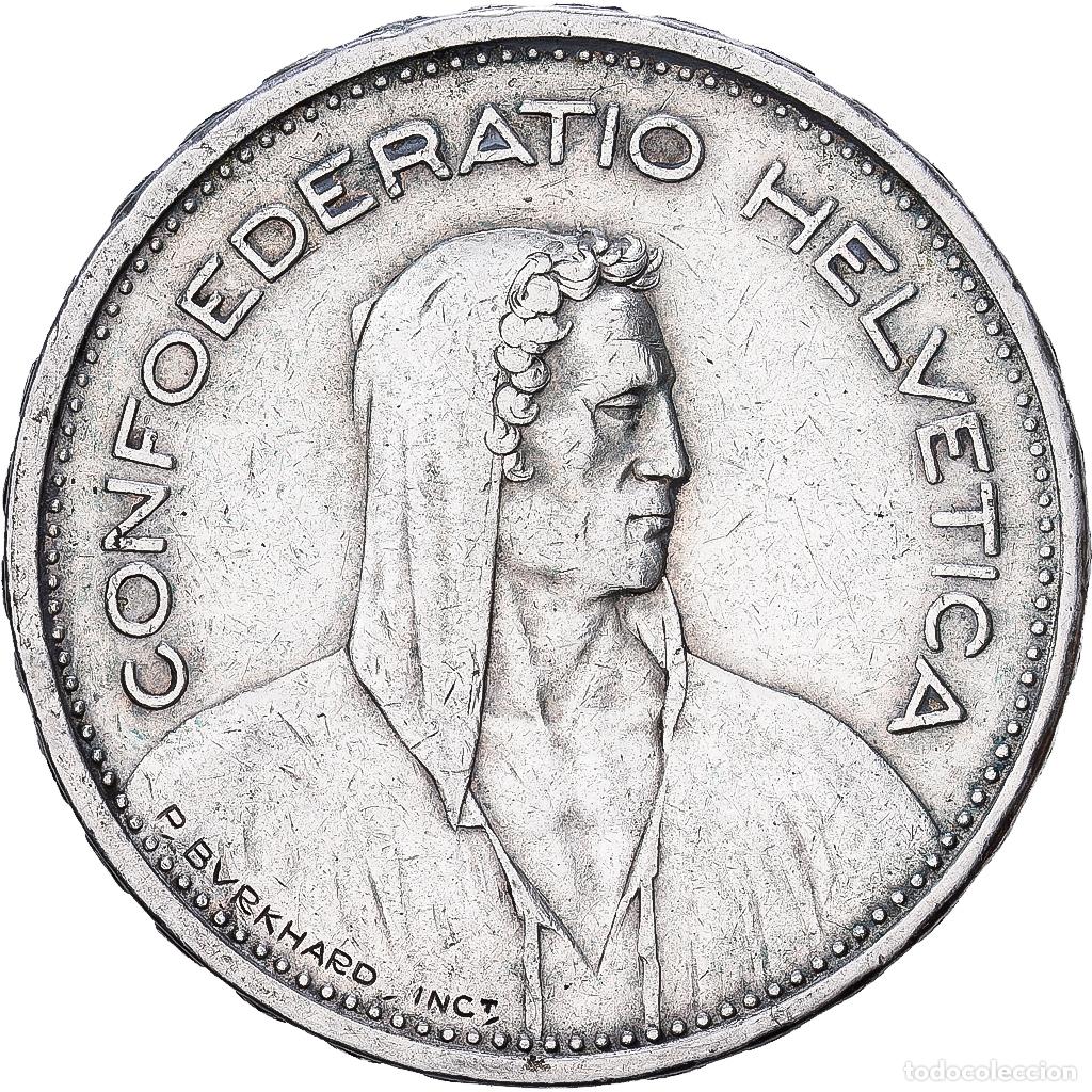 Monedas antiguas de Europa: [#1509979] Suiza, 5 Francs, 1933, Bern, Plata, BC+, KM:40
