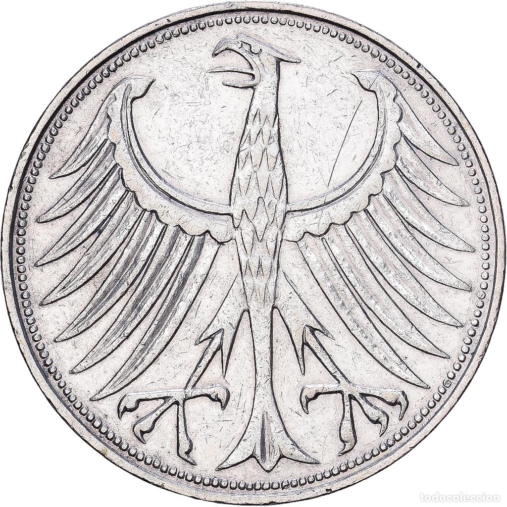 Monedas antiguas de Europa: [#1224289] ALEMANIA - REP&Uacute;BLICA FEDERAL, 5 Mark, 1966, Munich, Plata, MBC, KM:112.1