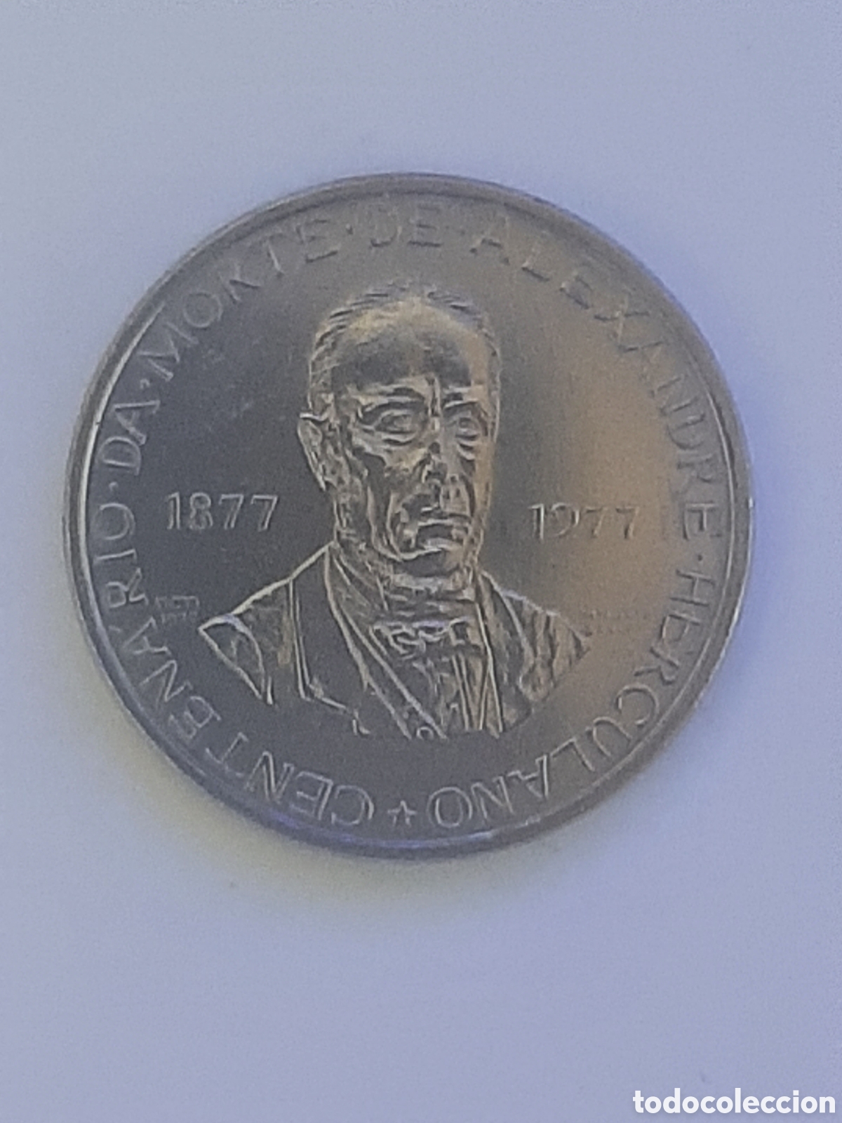 Monedas antiguas de Europa: PORTUGAL 5 ESCUDOS 1977 - 100 ANIVERSARIO FALLECIMIENTO DE ALEXANDRE HERCULANO
