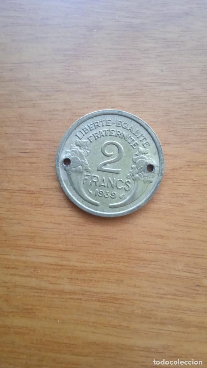 Monedas antiguas de Europa: Dos francos (franceses). 1939.