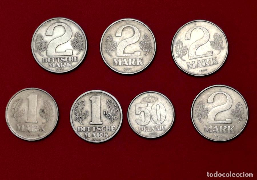 Monete antiche di Europa: 7 monedas de Rep&uacute;blica Democr&aacute;tica Alemana DDR