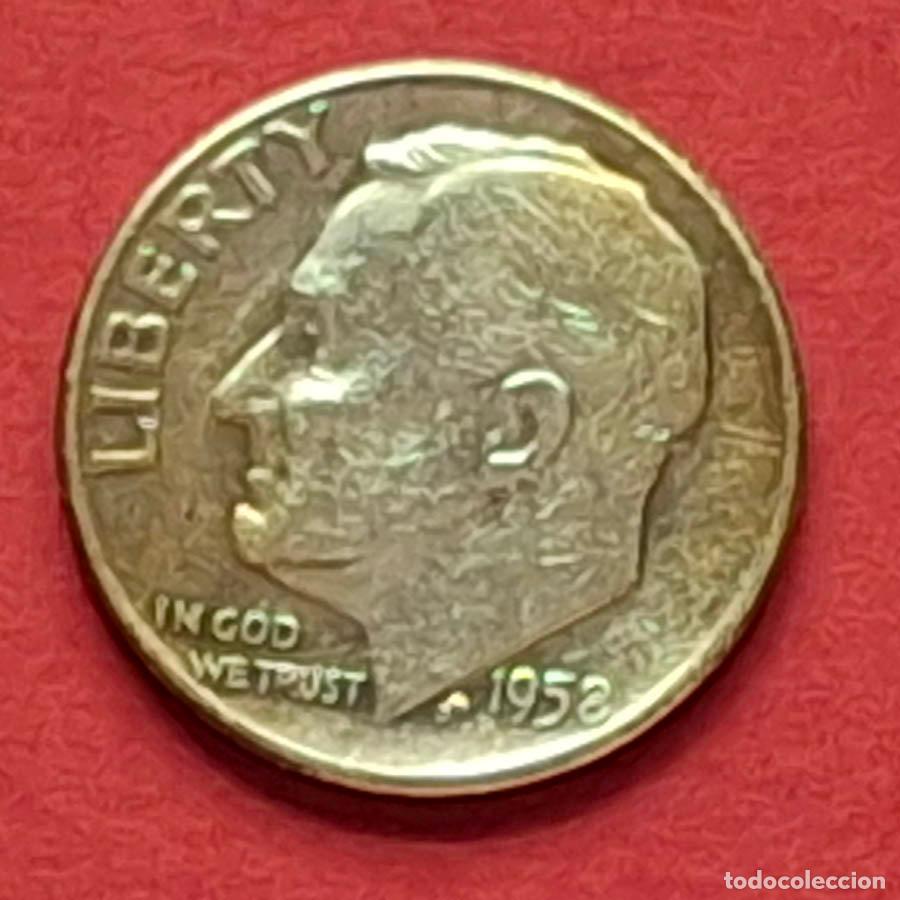 Monete antiche di Europa: 1958 One Dime USA, Plata