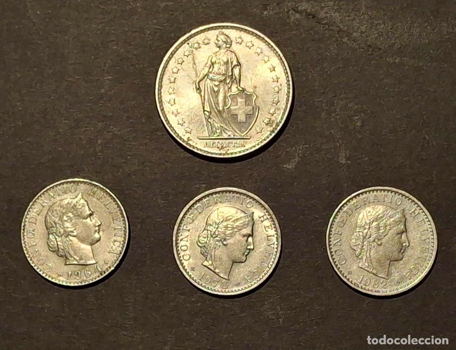 Alte M&uuml;nzen aus Europa: 4 monedas de Suiza