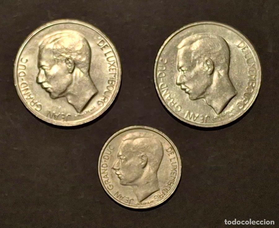 Old Coins of Europe: 3 monedas de Luxemburgo, 10 y 10 francos, a&ntilde;os 70